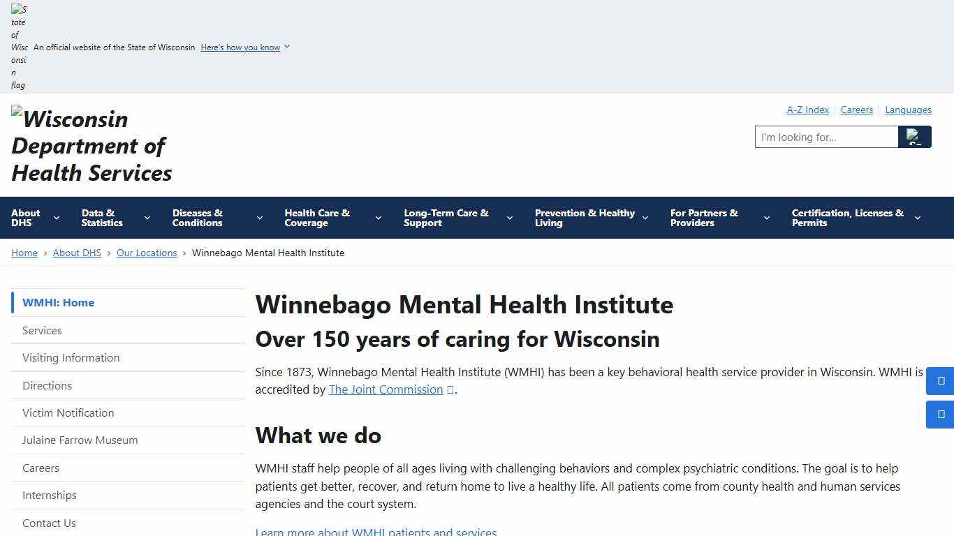 Winnebago Mental Health Institute | Wisconsin Department of Health Services